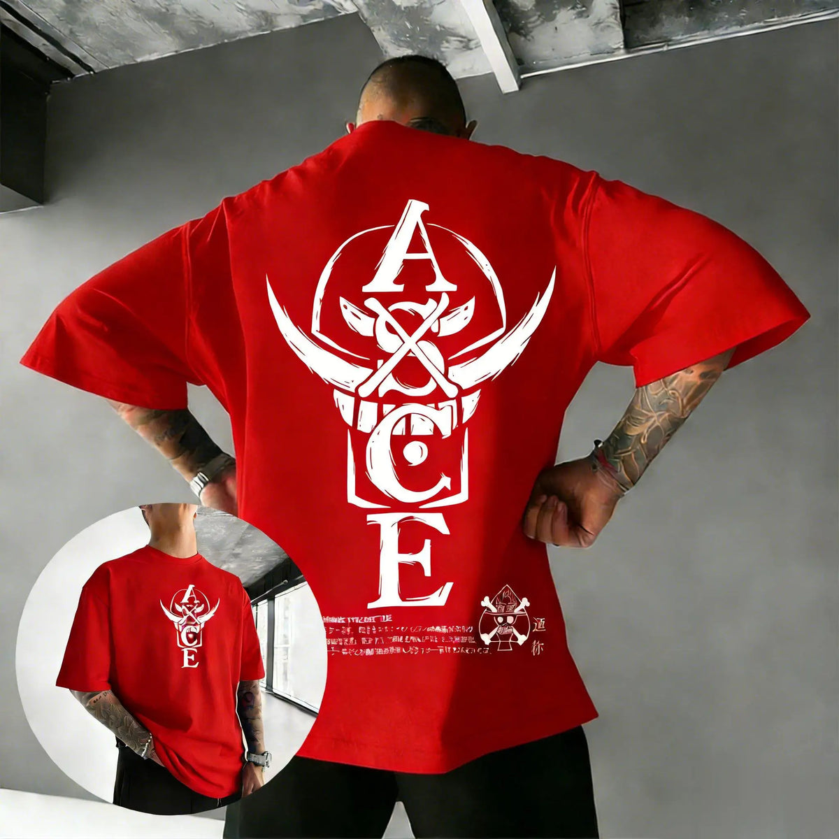 2026 Summer One Piece Portgas D. Ace ASCE Cotton T-Shirt Vintage Skull Print Casual Streetwear for Men Women Teens Anime Fans
