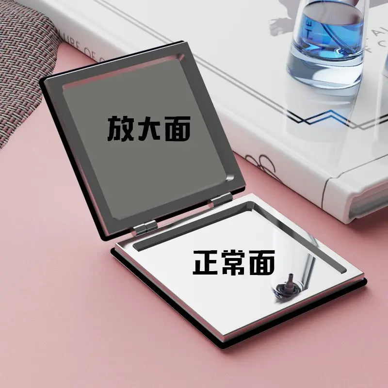 Attack on Titan Cute Double Sided Handheld Makeup Mirror, Eren Mikasa Levi Portable Pocket Cosmetic Mirror for Travel Outdoor