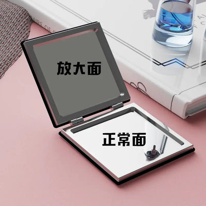 Attack on Titan Cute Double Sided Handheld Makeup Mirror, Eren Mikasa Levi Portable Pocket Cosmetic Mirror for Travel Outdoor