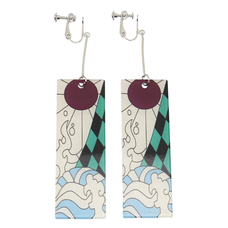 Demon Slayer Tanjiro Hanafuda Earrings