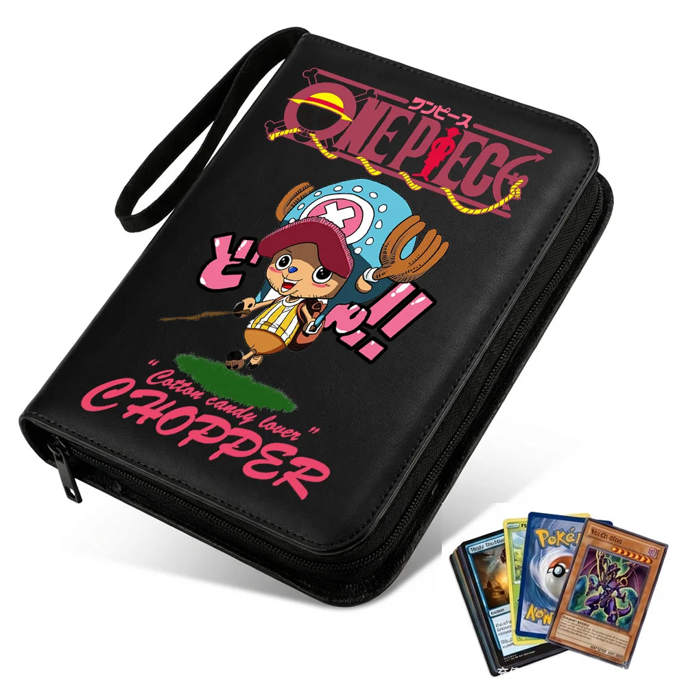 400pcs Anime ONE PIECE Zipper Card Album Book Collection Card Storage Folder Hold Zoro Luffy Game Cards Binder Holder Protector