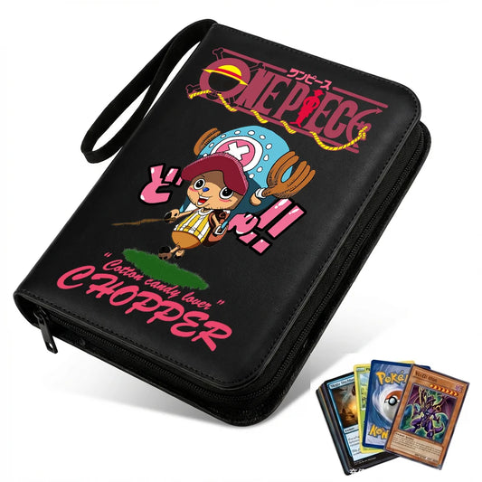 400pcs Anime ONE PIECE Zipper Card Album Book Collection Card Storage Folder Hold Zoro Luffy Game Cards Binder Holder Protector