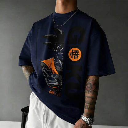2026 New Summer Dragon Ball 40th Anniversary Wukong 100% Cotton Anime Printed T-shirt Extra Size Casual Streetwear Unisex Y2k