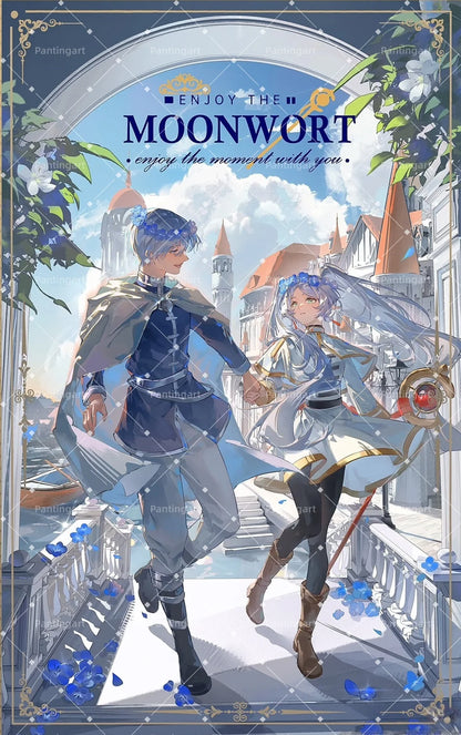 Magic Fantasy F-Frieren Beyond Journeys End Anime Canvas Painting Classic Elf Magic Girl Manga Art Poster Teens' Room Home Decor