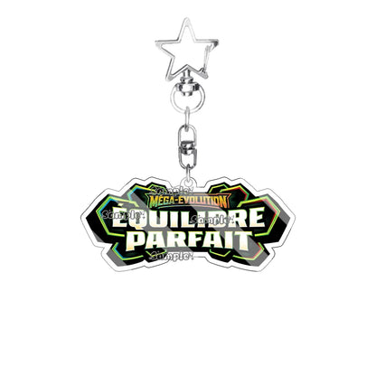 Anime French Version Mega Evolution TCG Logo Pocket Monsters 5cm Acrylic Keychain Creative Small Card Bag Pendant Decoration Toy