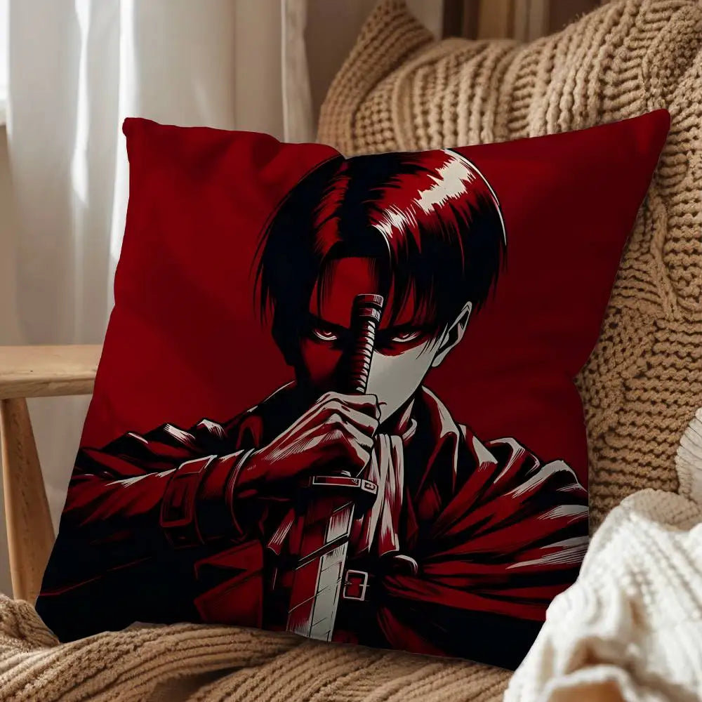 Eren Yeager Attack on Titan Print Throw Pillow Cover Square Cushion Case for Living Room Bedroom Decor