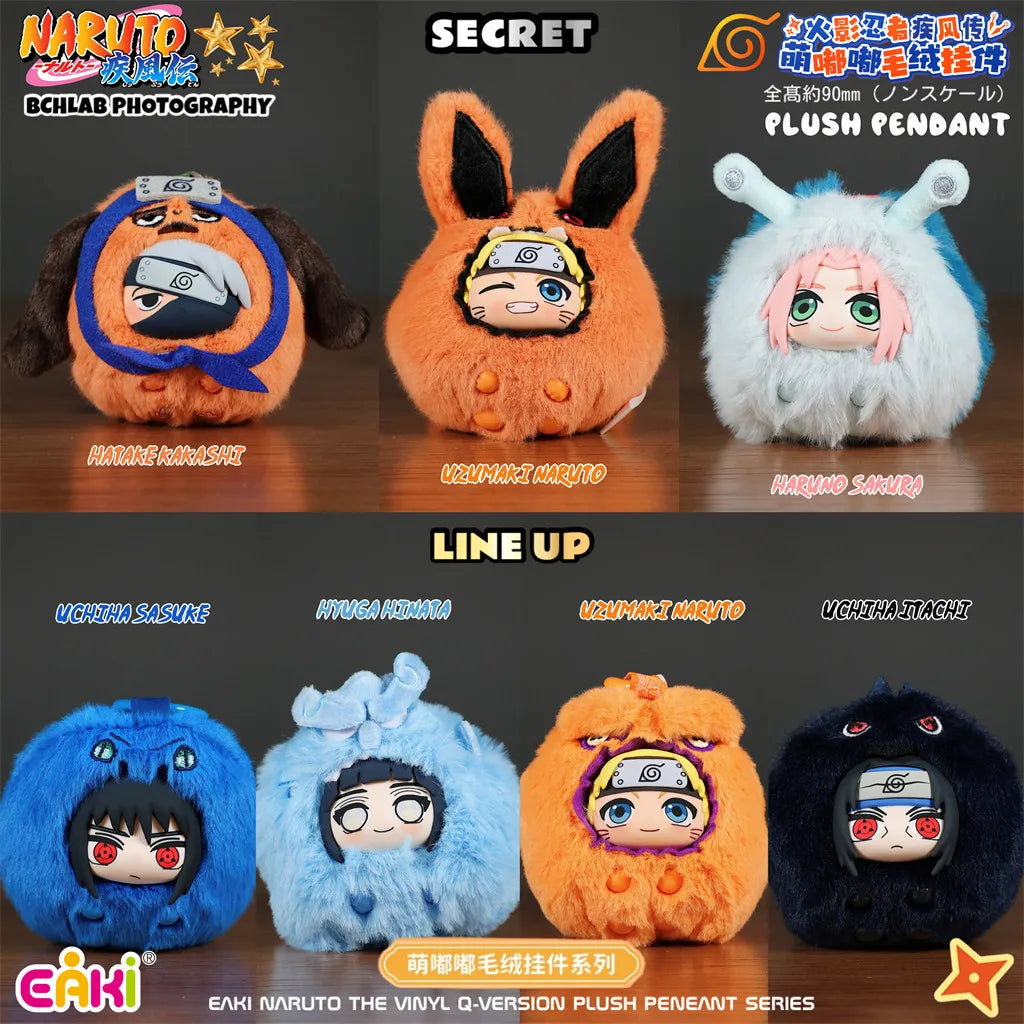In Stock EAKI Naruto Shippuden Mengdudu Cute Series Plush Hanging Blind Boxes Naruto Sasuke Backpack Holiday Fans Gifts