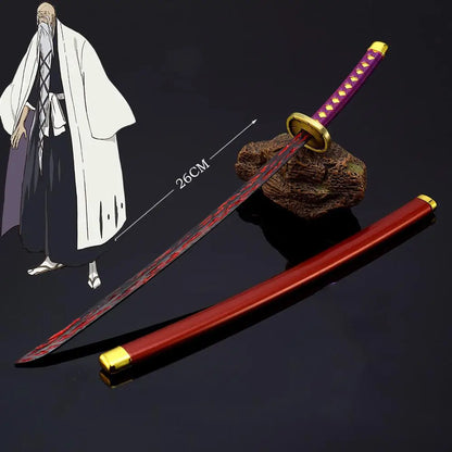 26cm Bleach Mini Tensa Zangetsu Sword Keychain for Fans Anime Peripherals Kurosaki Ichigo Metal Mask Pendant Keychain Gifts