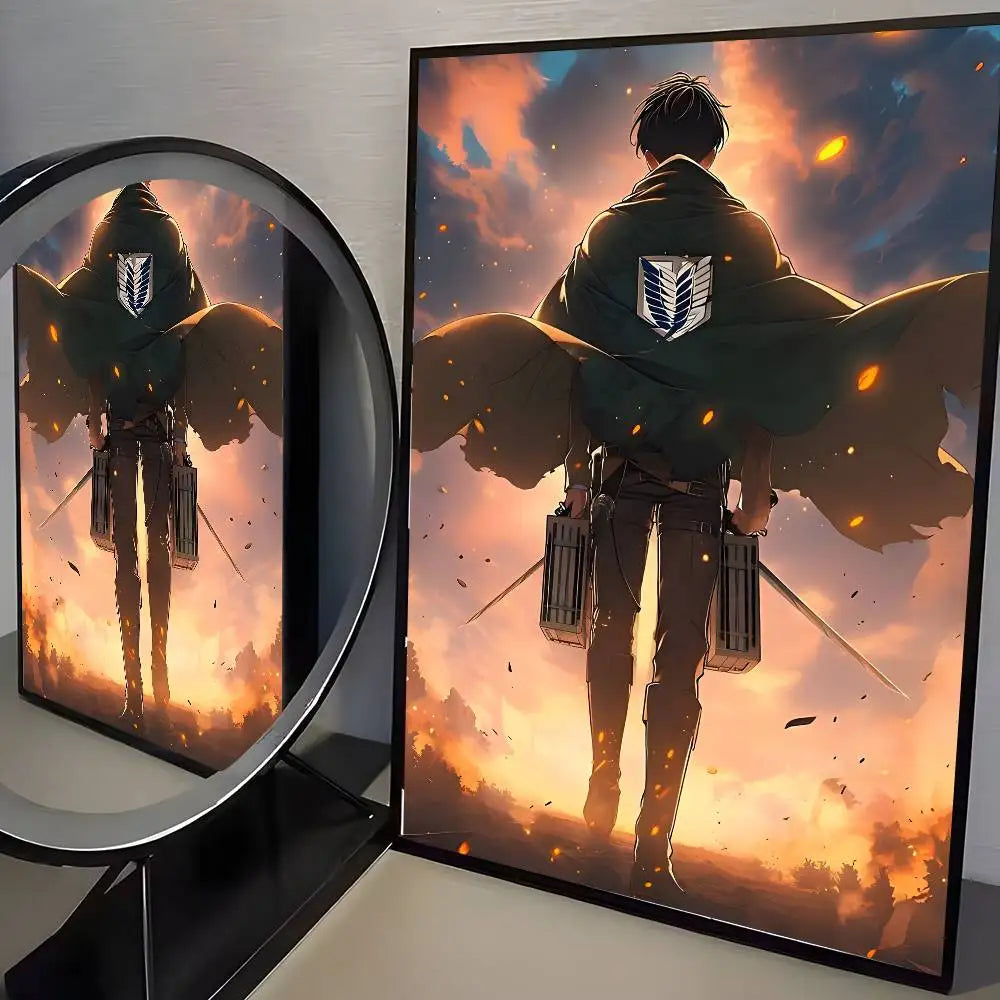 1PC Attack On Titan Levi Ackerman Poster Self-adhesive stickers are suitable for any wall surface waterproof moisture-proof
