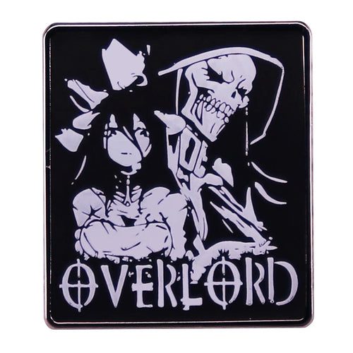 Overlord Albedo and Ainz Enamel Pin Funny Anime Movie Brooch Badge Otaku Gift