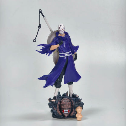 22cm NARUTO Anime Figures Uchiha Obito Standing Posture Sculpture Scene Doll Pvc Model Statue Ornament Collection Toys Gifts