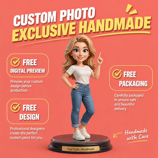 Q-Version Doll 3D Full-Color Printing Custom Photo Figurine Gift for Best Friend Female Character Model Portrait