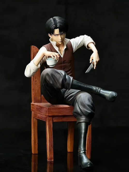 Attack On Titan Levi Ackerman Sitting Pose GK Figure Anime Statue Desktop Decoration Collectible Model For Anime Fans And Otaku