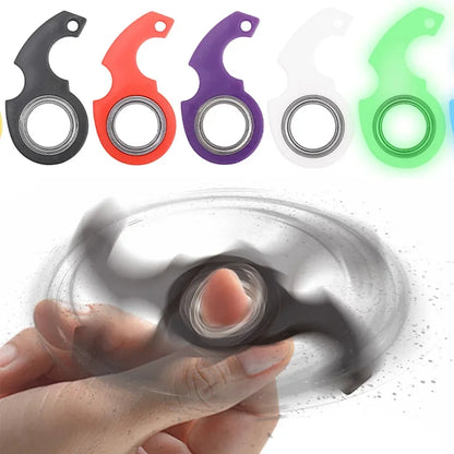 Keychain Metal Fidget Spinner Stress Toy Fingertip Keyring Finger Ring Relieve Anxiety Boredom Party Gift for Kid Adault