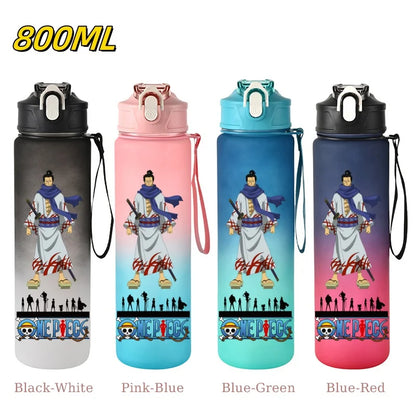 800ML ONE PIECE Monkey D. Luffy Nico Robin Anime Straw Sport Water Bottle for Easy Carry Ideal for Fitness Sports Outdoor