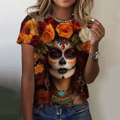 Day of the Dead Skull Oversized T-Shirt