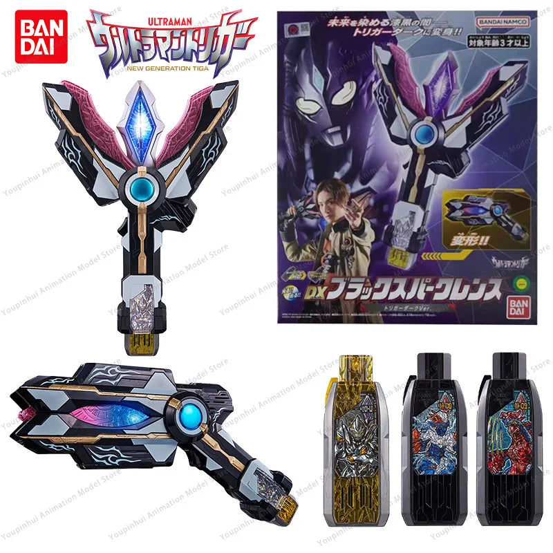 Bandai Genuine DX Ultraman Trigger Black Sparklence Trigger Dark GUTS Hyper Key Anime Figure Toys Kids Gift Collectible Model