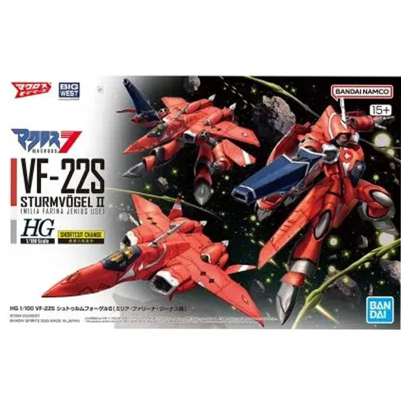 Bandai Original HG Macross 1/100 Assembly Model VF-22S Sturmvogel II Milia Jenius Mecha Collection Model Christmas Gifts Toys