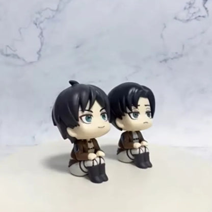 1-2pcs Attack on Titan Figure Eren Jaeger & Captain Levi PVC Figure Action Model Collectible Figure Toys Decorative Ornaments