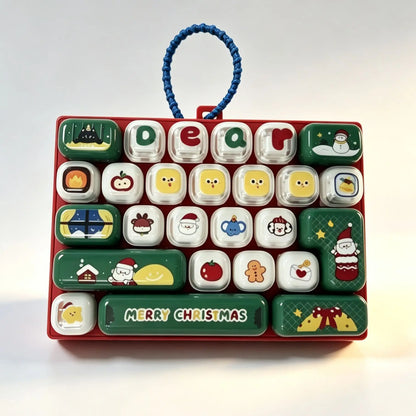 New Giant Keycap Keycap 26-piece Set Keychain Keycap Clicker Bag Charms Key Caps Keyboard Fidgets Clicker Halloween Xmas Gifts