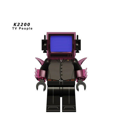 New KDL DJ Upgrade War-Damaged Skibidi Toilet Man Figures Anime Block Toys TvMan Titan Bricks Model Toy For Kid Birthday Gift