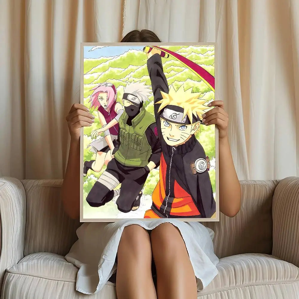 Hot N-Naruto Anime Poster Posters Decorative Paintings Study Bedroom Bar Background Wall Murals Gifts