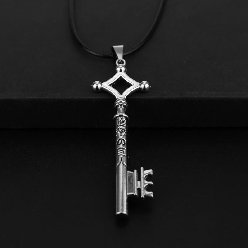 Attack On Titan Necklace Eren Key Shingeki No Kyojin Pendant Fashion Vintage Retro Anime Jewelry For Men Cosplay