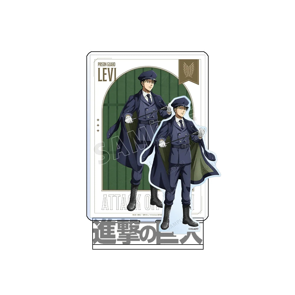 Attack on Titan Eren Levi 15cm Acrylic Stand Keychain Prison Uniform Group Tabletop Ornament Desk Room Decor Itabag Figure Gift