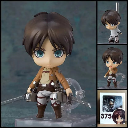 Attack on Titan Chibi Figure Eren 375 Mikasa 365 Armin 435 Interchangeable Face Movable Action Figure Desktop Ornament Gift