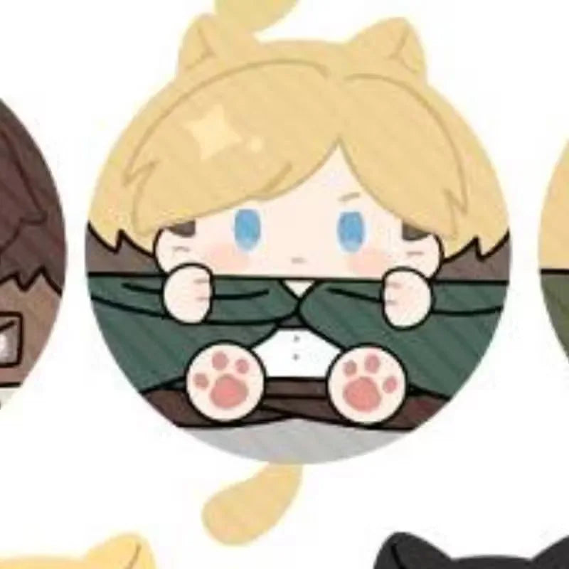 Attack On Titan Cat Ear Plush Pendant Eren Mikasa Armin Levi Anime Keychain Bag Charm Collectible Decor Surprise Gift