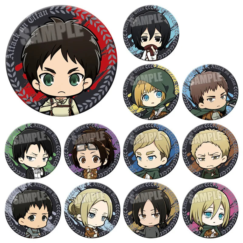 Attack on Titan Q Version Anime Badge Annie Leonhardt Reiner Braun Historia Reiss Character Pin Button 12 Styles Collection