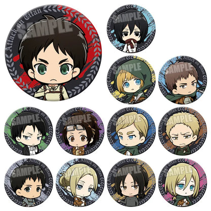 Attack on Titan Q Version Anime Badge Annie Leonhardt Reiner Braun Historia Reiss Character Pin Button 12 Styles Collection