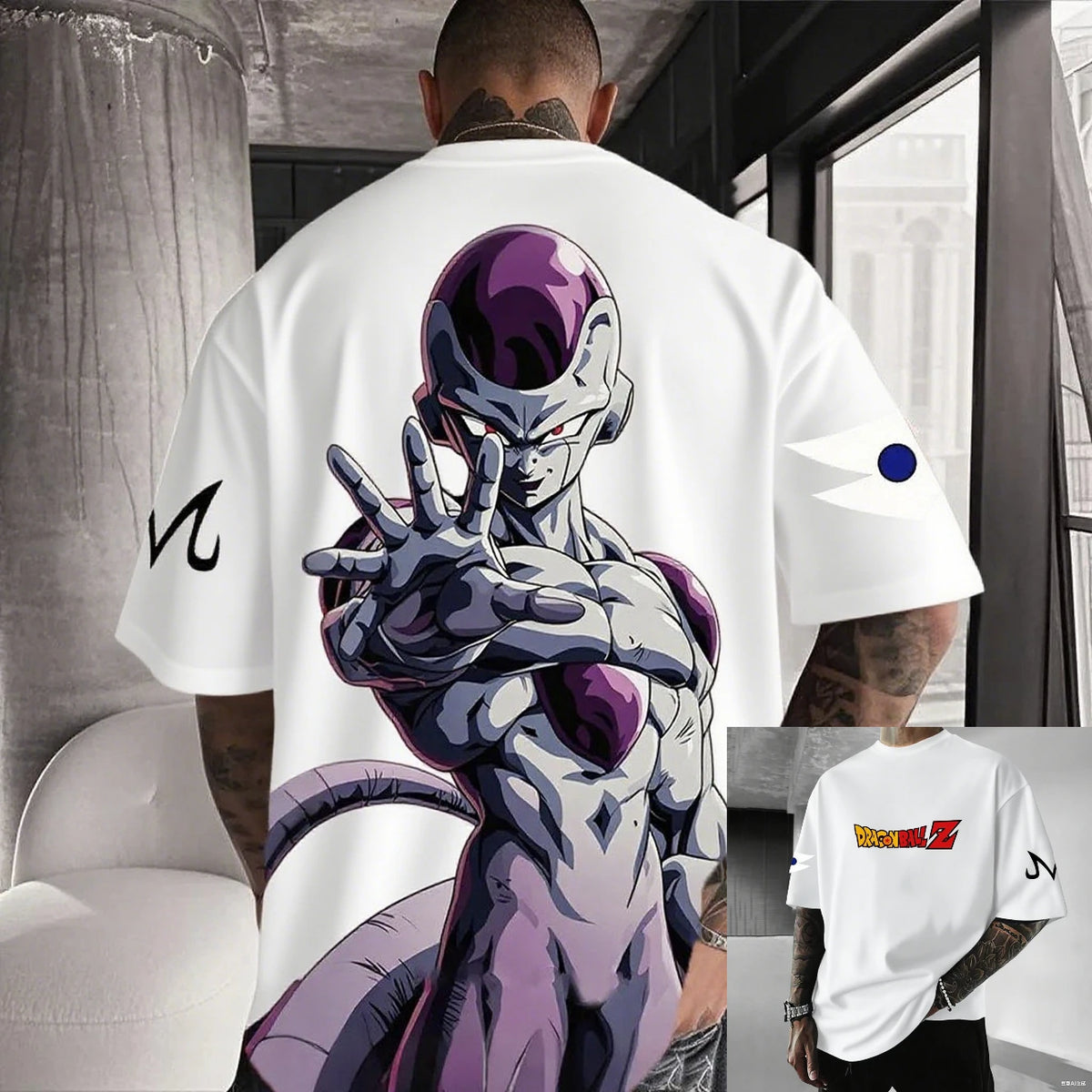 Dragon Ball Frieza Anime Men's T Shirt Cotton Women Short Sleeve Graphic Tee Streetwear Summer Casual Tops Hip Hop Y2k Clothes