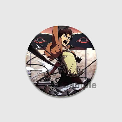 Attack on Titan Anime Brooches Erwin Eren Levi Lapel Pins Cartoon Cosplay Badge Gifts Accessories Backpack Clothes Decor Jewelry
