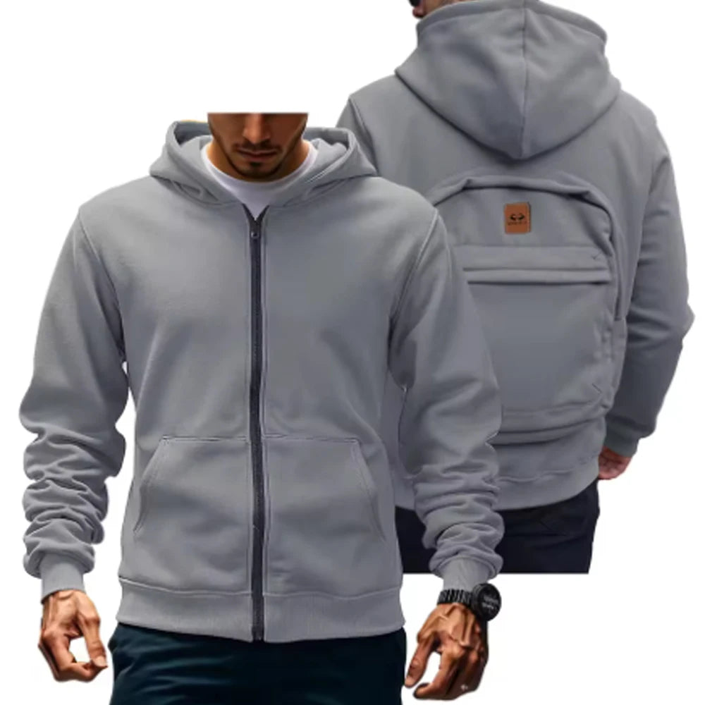 New Spring & Autumn Men's Hooded Sweatshirt, Removable Backpack Design on Back, Casual Couple Style