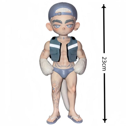 Toos Deer Head Boy Figure Muscle Guy Handsome Boy with Tattoo Warrior Doll Running Park Collection Ornament Accompany Gift