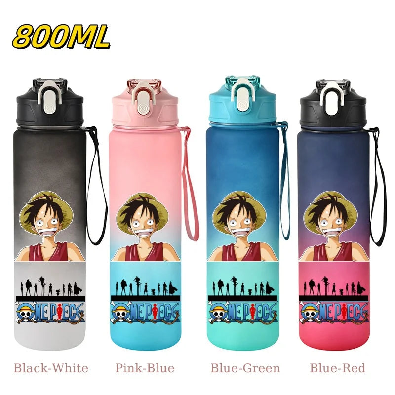 800ML ONE PIECE Monkey D. Luffy Nico Robin Anime Straw Sport Water Bottle for Easy Carry Ideal for Fitness Sports Outdoor
