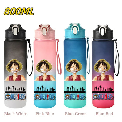 800ML ONE PIECE Monkey D. Luffy Nico Robin Anime Straw Sport Water Bottle for Easy Carry Ideal for Fitness Sports Outdoor
