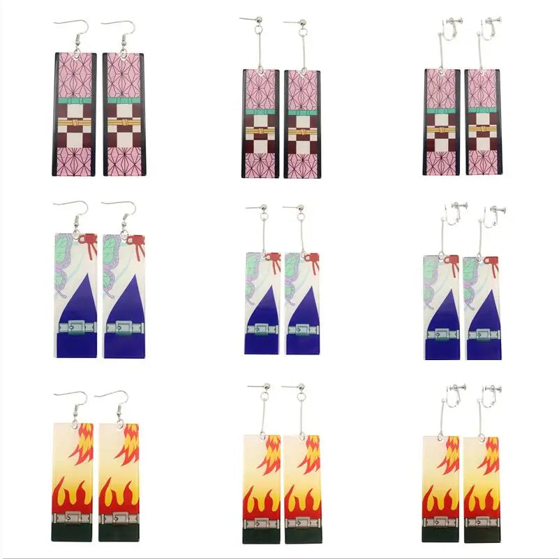 Demon Slayer Tanjiro Hanafuda Earrings