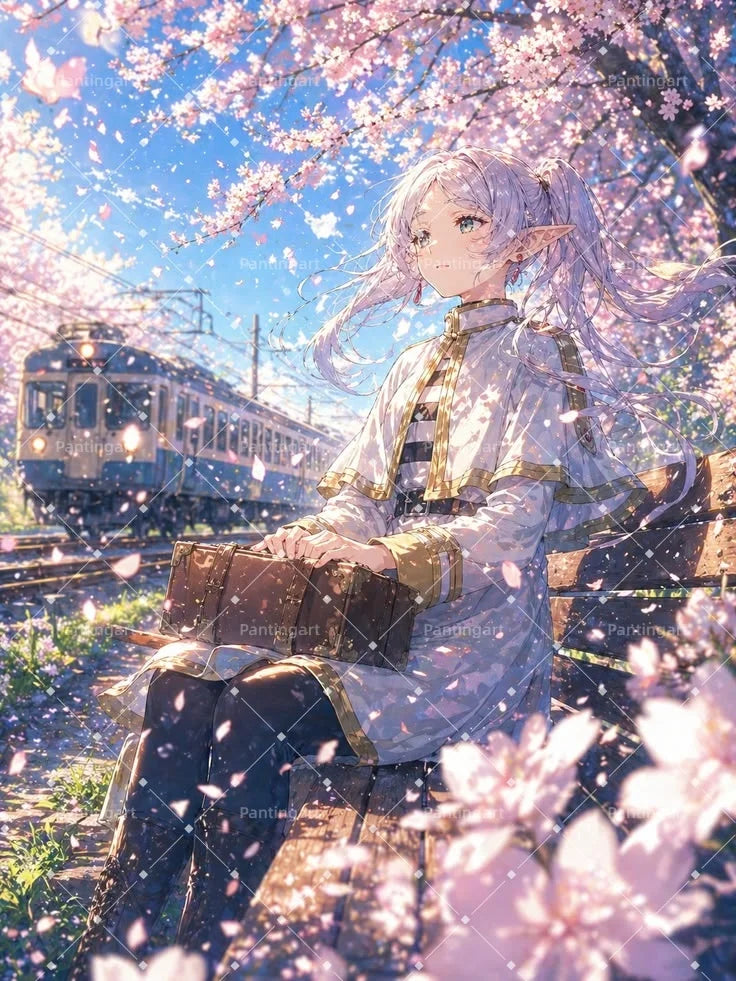 Magic Fantasy F-Frieren Beyond Journeys End Anime Canvas Painting Classic Elf Magic Girl Manga Art Poster Teens' Room Home Decor