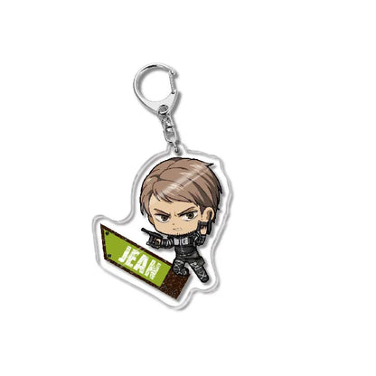 Attack On Titan Acrylic Figure Display Cartoon Keychain Eren Mikasa Levi Anime Desk Ornament Key Ring Accessories Q Version