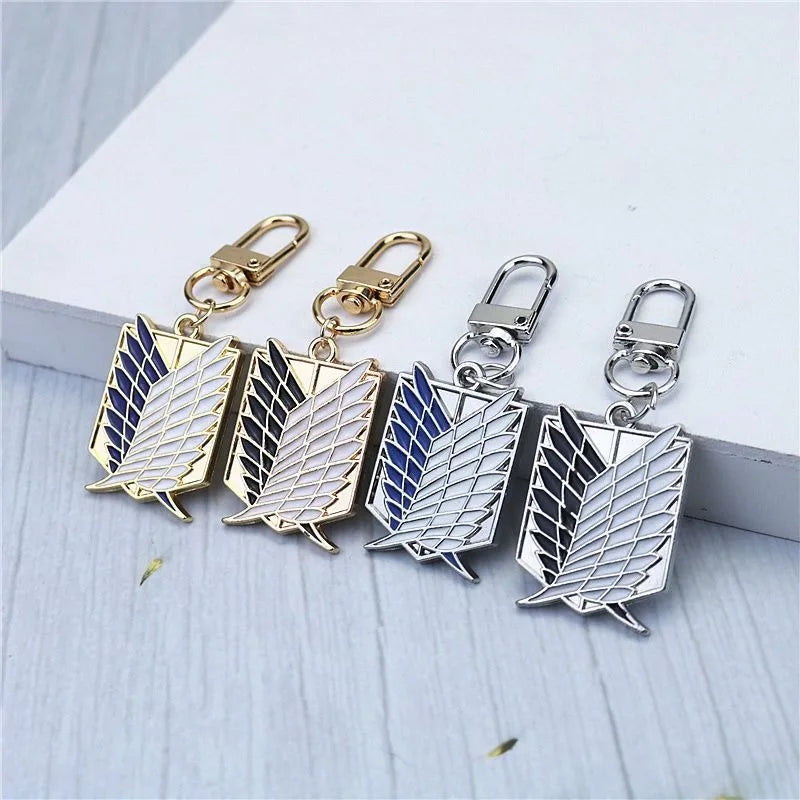 Attack on Titan Wings of Freedom Metal Keychain, Survey Corps Phone Lanyard, USB Buckle, Car Interior & Backpack Pendant Charms