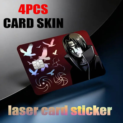poster Uzumaki Naruto Uchiha Sasuke Sakura Kakashi itachi Laser Reflective Card Skin Sticker For Debit Credit Card