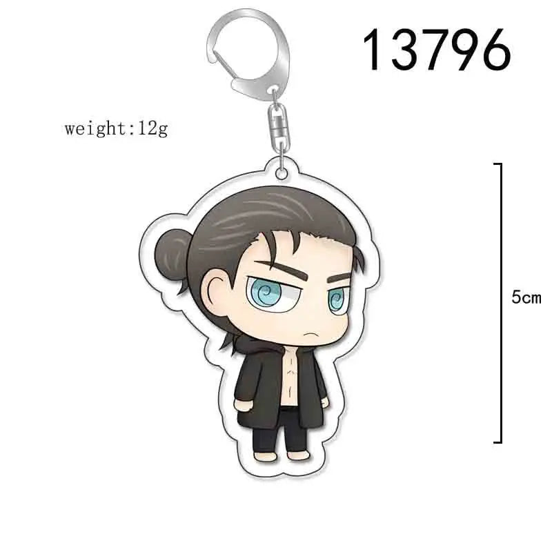 Attack On Titan Anime Peripheral Acrylic Figure Display Keychain Pendant Eren Mikasa Levi Creative Decorative Gift Accessories