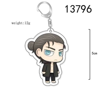 Attack On Titan Anime Peripheral Acrylic Figure Display Keychain Pendant Eren Mikasa Levi Creative Decorative Gift Accessories