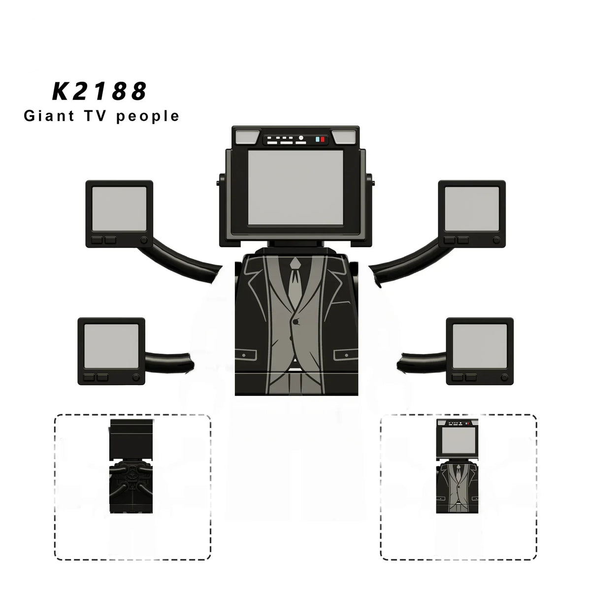 New KDL DJ Upgrade War-Damaged Skibidi Toilet Man Figures Anime Block Toys TvMan Titan Bricks Model Toy For Kid Birthday Gift