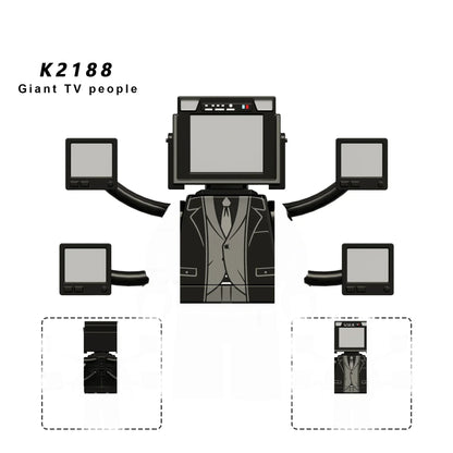 New KDL DJ Upgrade War-Damaged Skibidi Toilet Man Figures Anime Block Toys TvMan Titan Bricks Model Toy For Kid Birthday Gift
