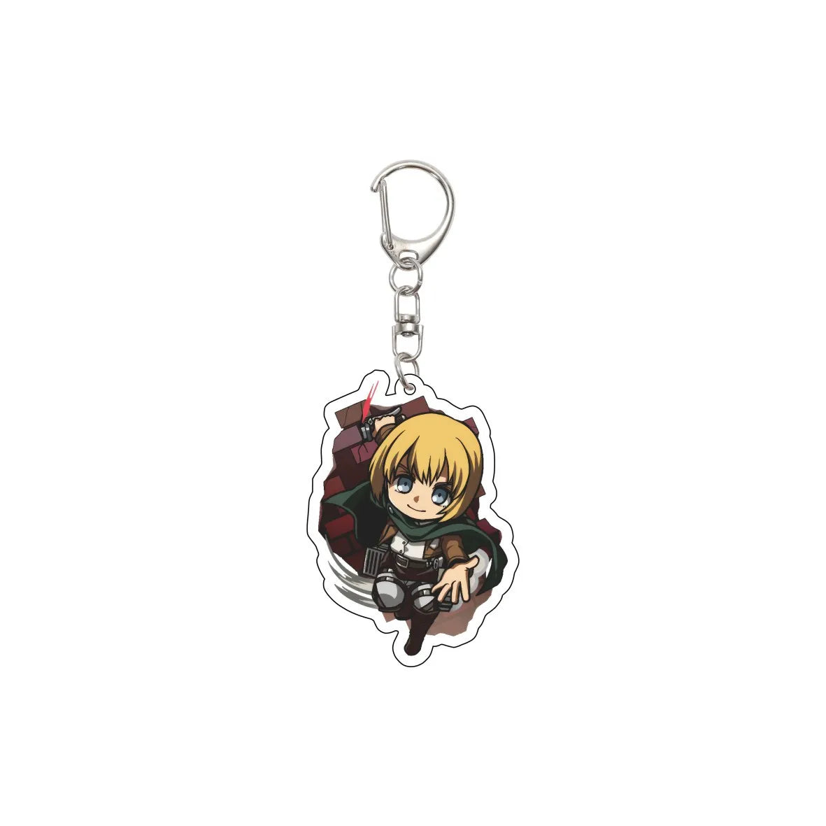 55MM Keychain Anime Attack on Titan Eren Jaeger Mikasa Ackerman Levi Ackerman Hanji Zoe Erwin Smith Acrylic Key Chain Cute Gifts