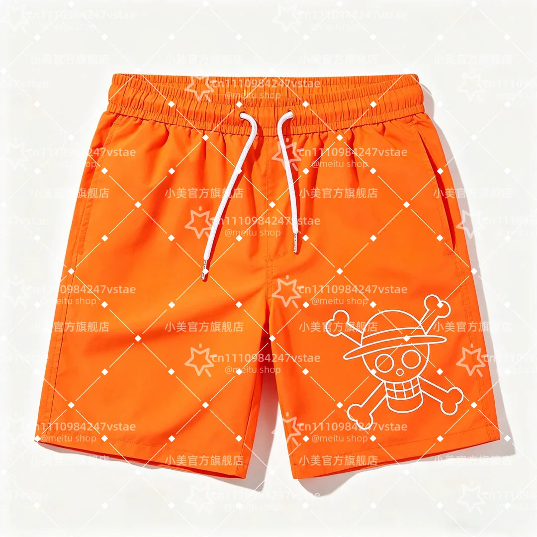 2026 Hot Sale One Piece Luffy Zoro Print Men Beach Shorts Summer Quick Dry High-quality Trendy Unisex Anime Board Shorts Sports