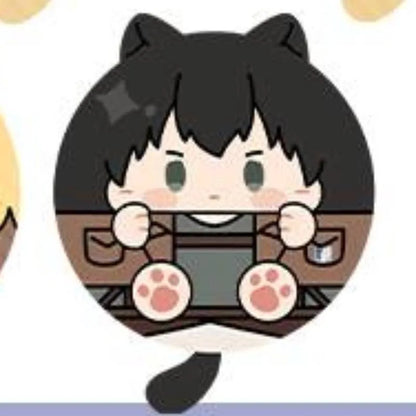 Attack On Titan Cat Ear Plush Pendant Eren Mikasa Armin Levi Anime Keychain Bag Charm Collectible Decor Surprise Gift